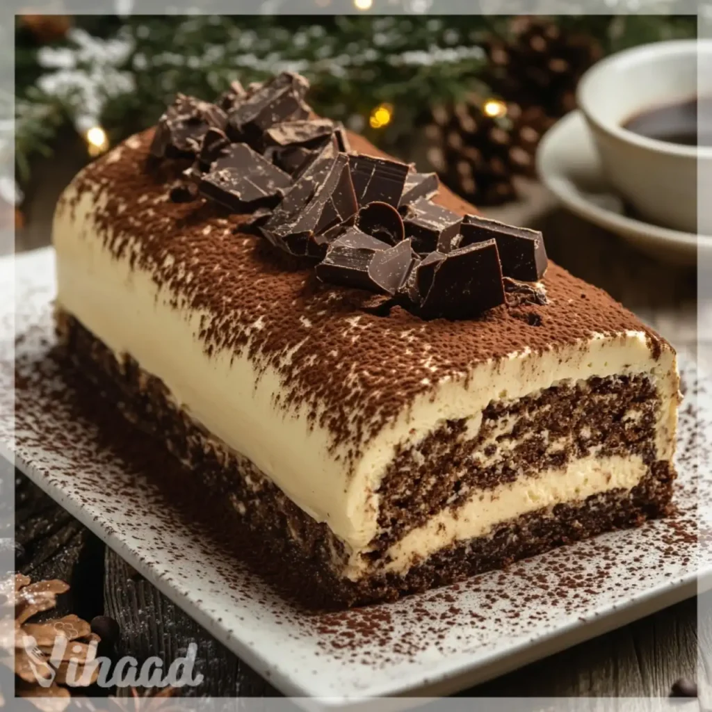 Bûche de Noël Tiramisu un dessert festif irrésistible !