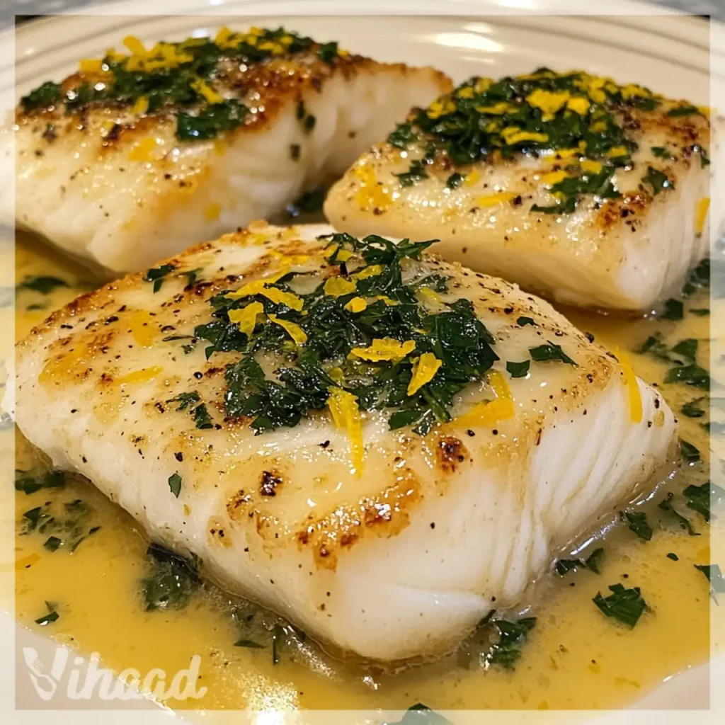 Filet de Poisson Blanc avec Sauce au Beurre Citron