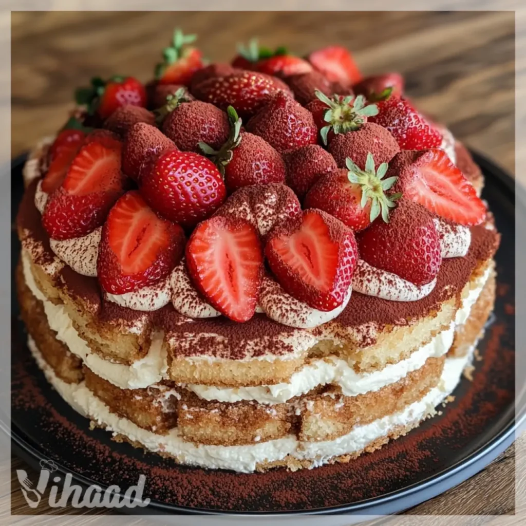 Gâteau Tiramisu aux Fraises un délice à savourer !