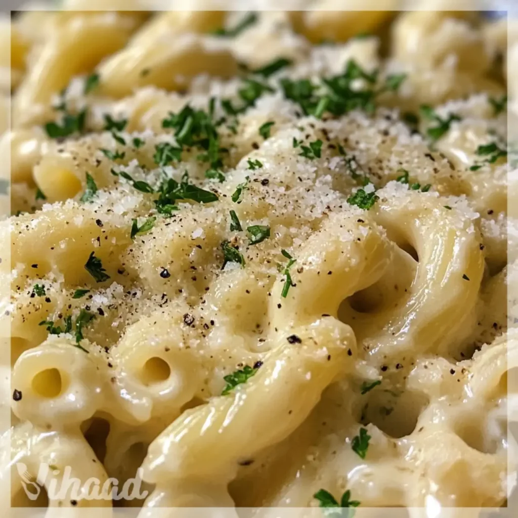Pâtes crémeuses à l'ail et au parmesan un délice rapide!