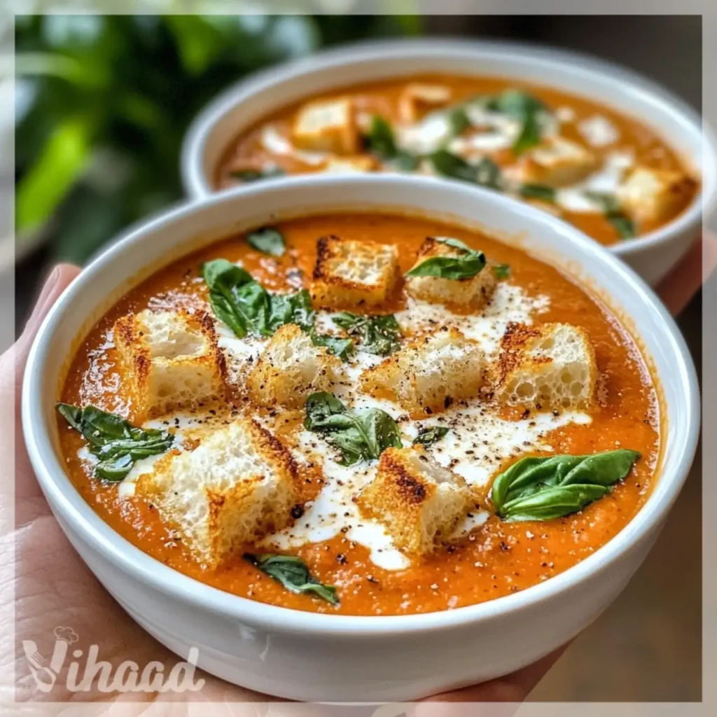 Soupe crémeuse de tomates et basilic un délice à découvrir !