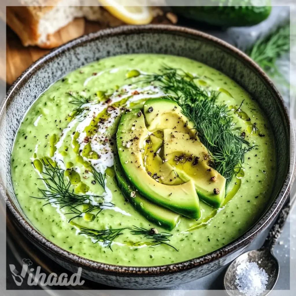 Soupe froide de concombre et avocat, un délice estival