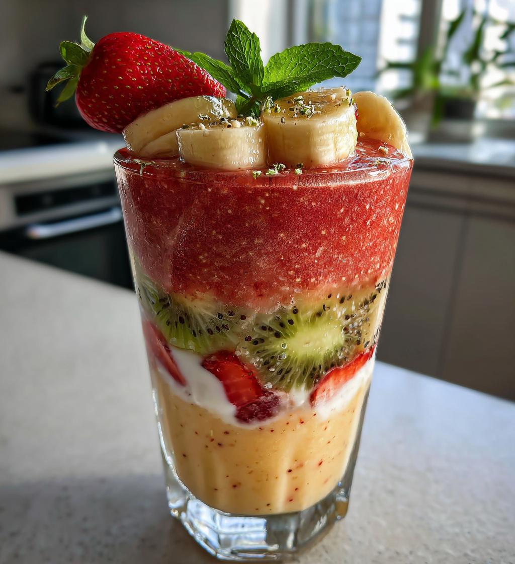 smoothie recette fraise banane kiwi - detail 1