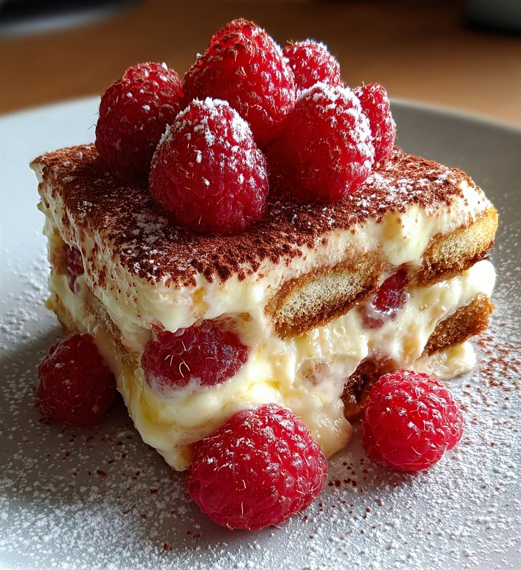 tiramisu recette framboises