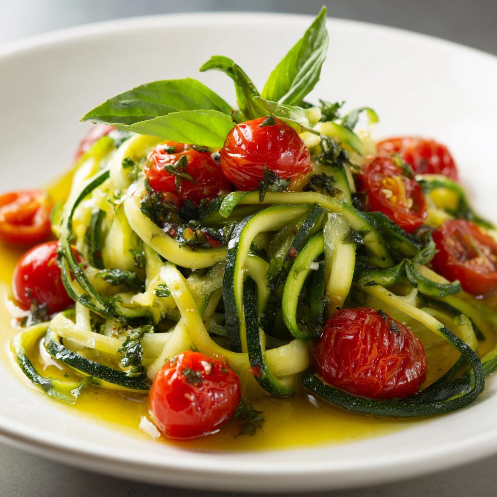 Courgettes Sautées aux Tomates Cerises et Basilic