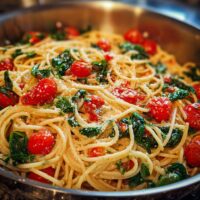 Pâtes Légères aux Tomates Cerises et Épinards