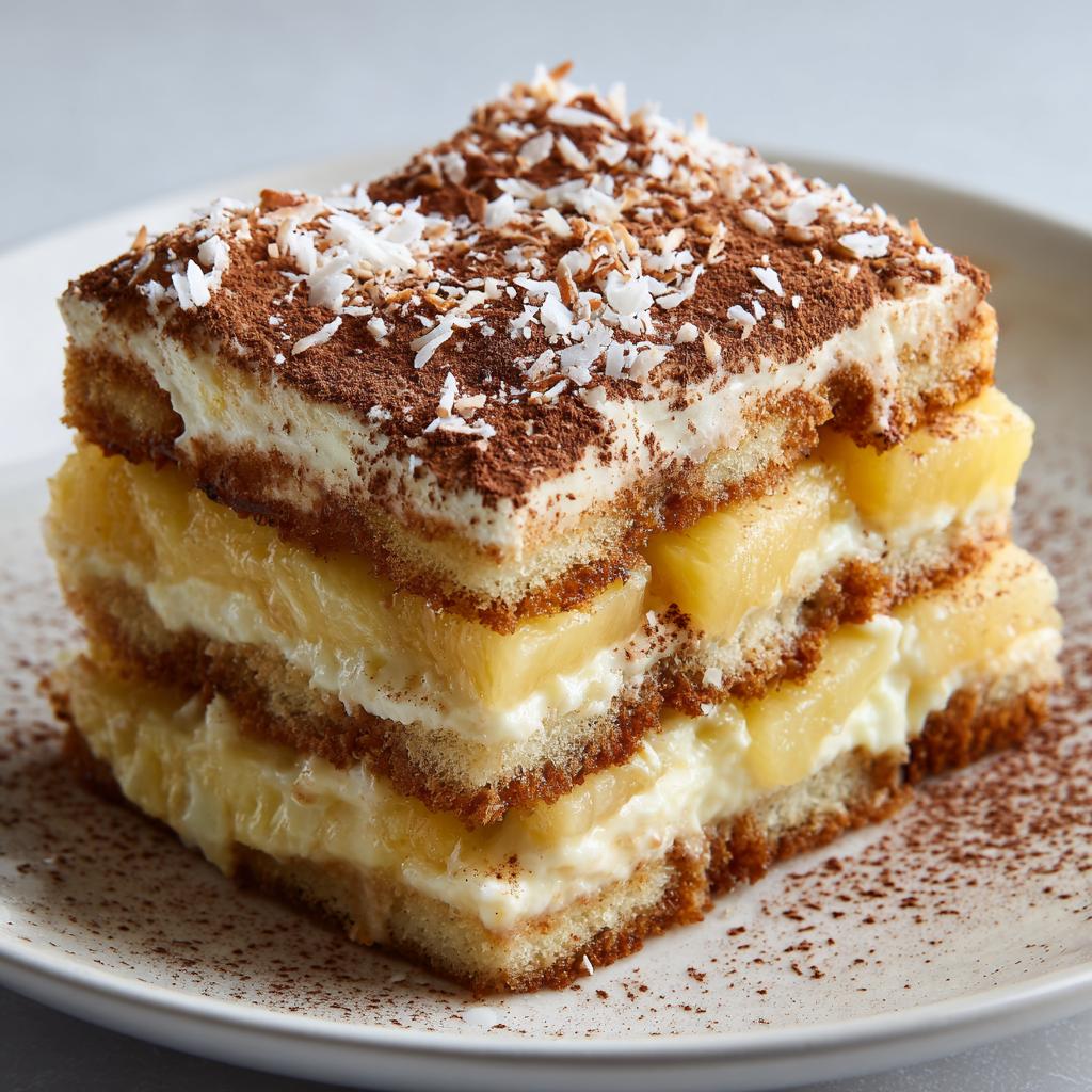 Tiramisu Tropical à l'Ananas et à la Noix de Coco