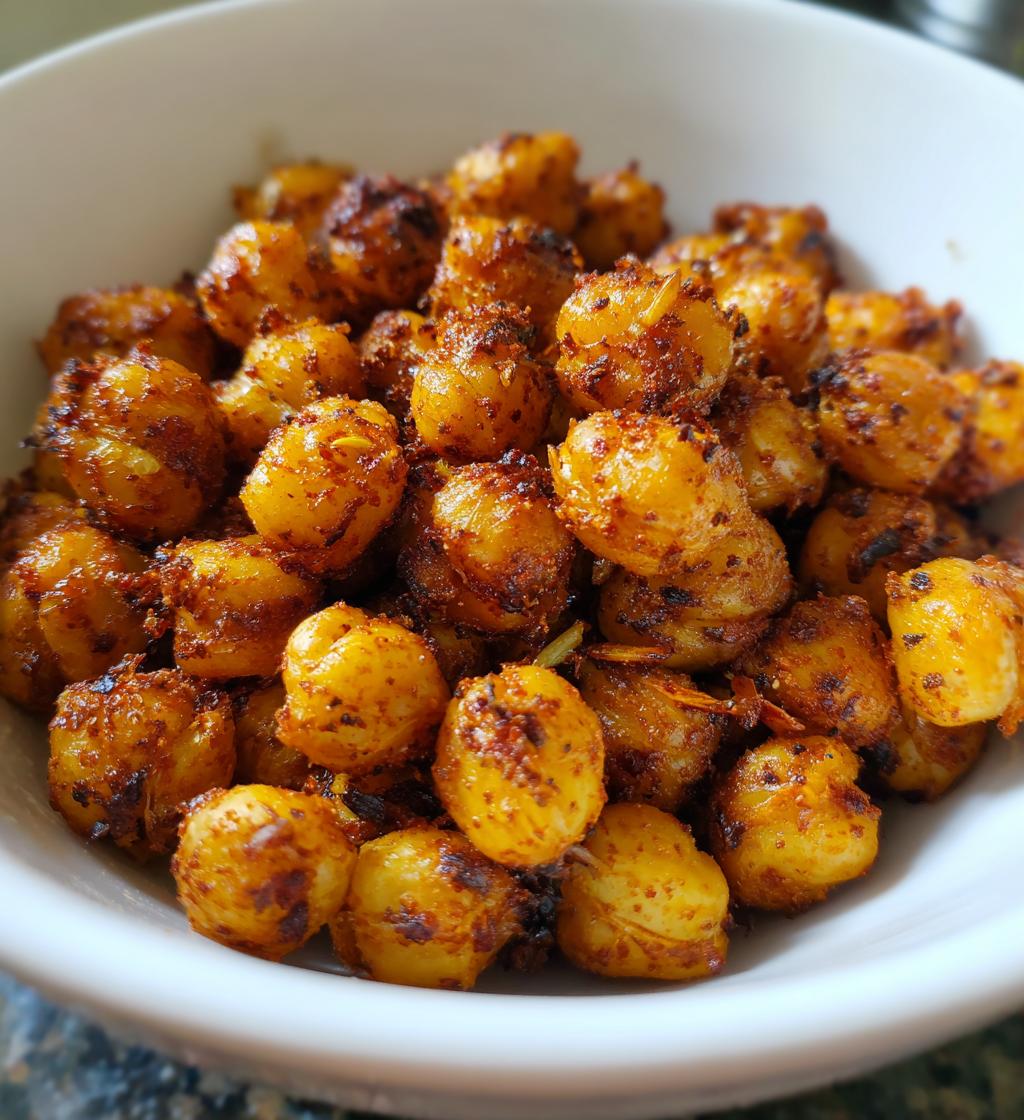 15 minute air fryer spicy chickpeas