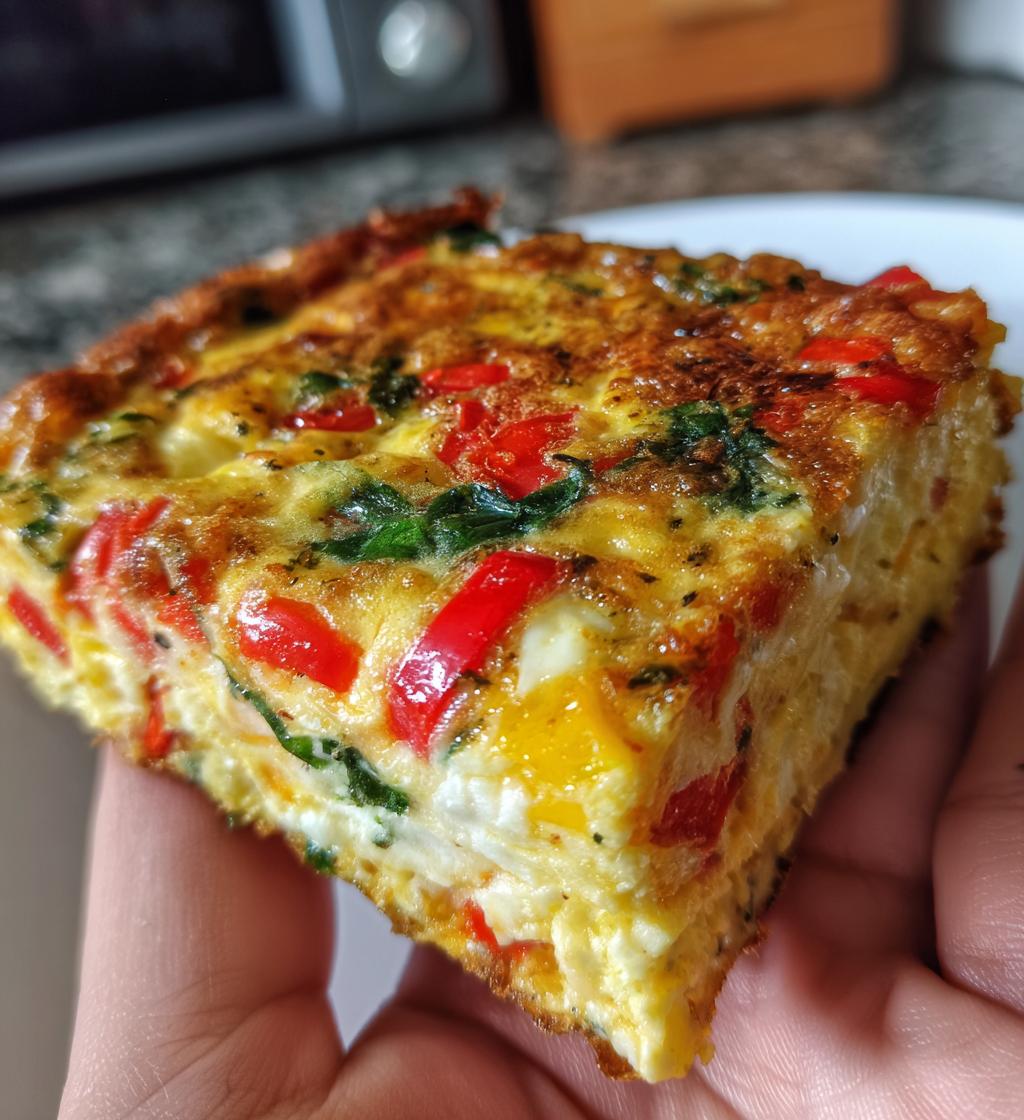 15 minute air fryer veggie frittata - detail 1