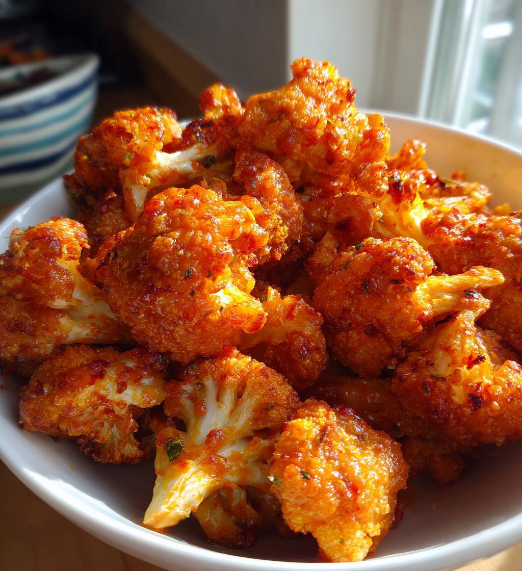 air fryer buffalo cauliflower wings tips - detail 1