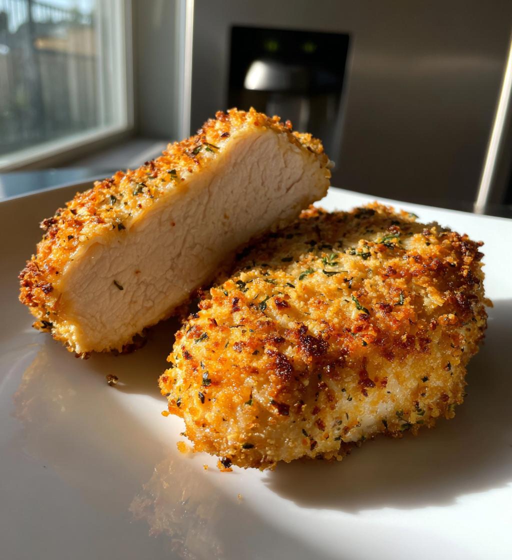 air fryer garlic parmesan crusted chicken breast recipe - detail 1