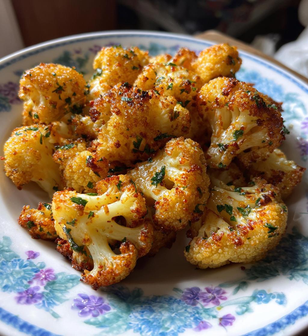 air fryer garlic roasted cauliflower recipe - detail 1