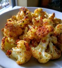 air fryer garlic roasted cauliflower recipe