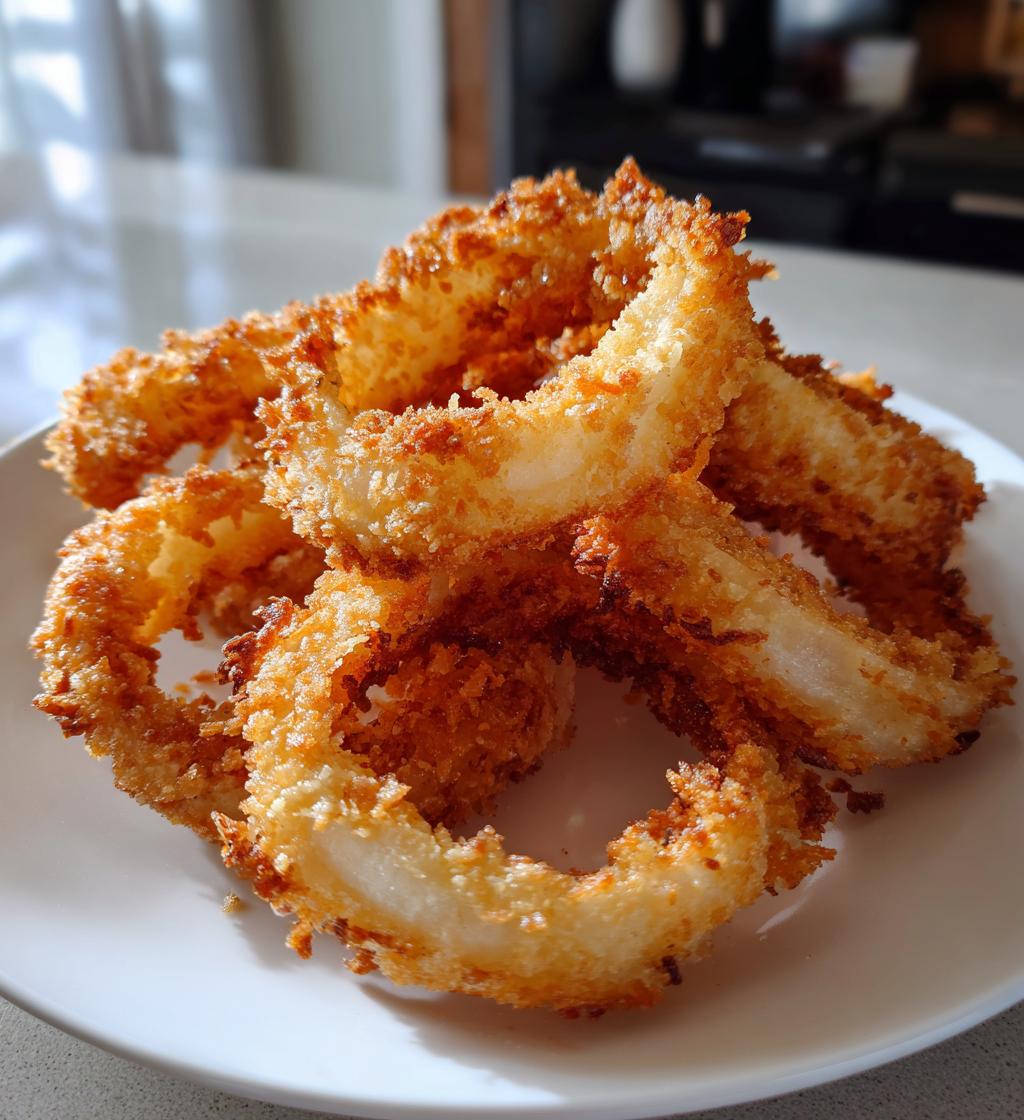 air fryer onion rings crispy delicious recipe - detail 1