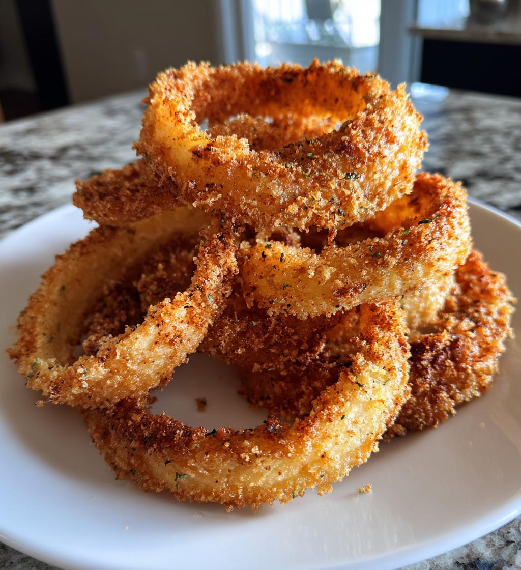 air fryer onion rings homemade recipe - detail 1