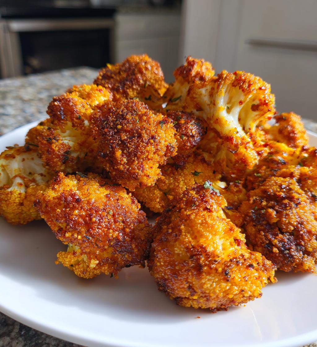 air fryer spicy cauliflower bites