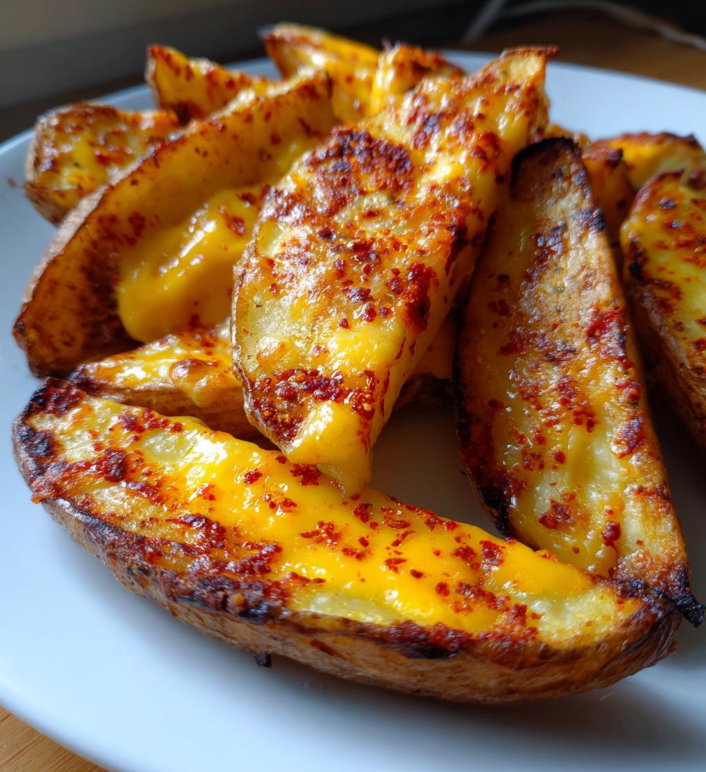 air fryer cheesy potato wedges - detail 1