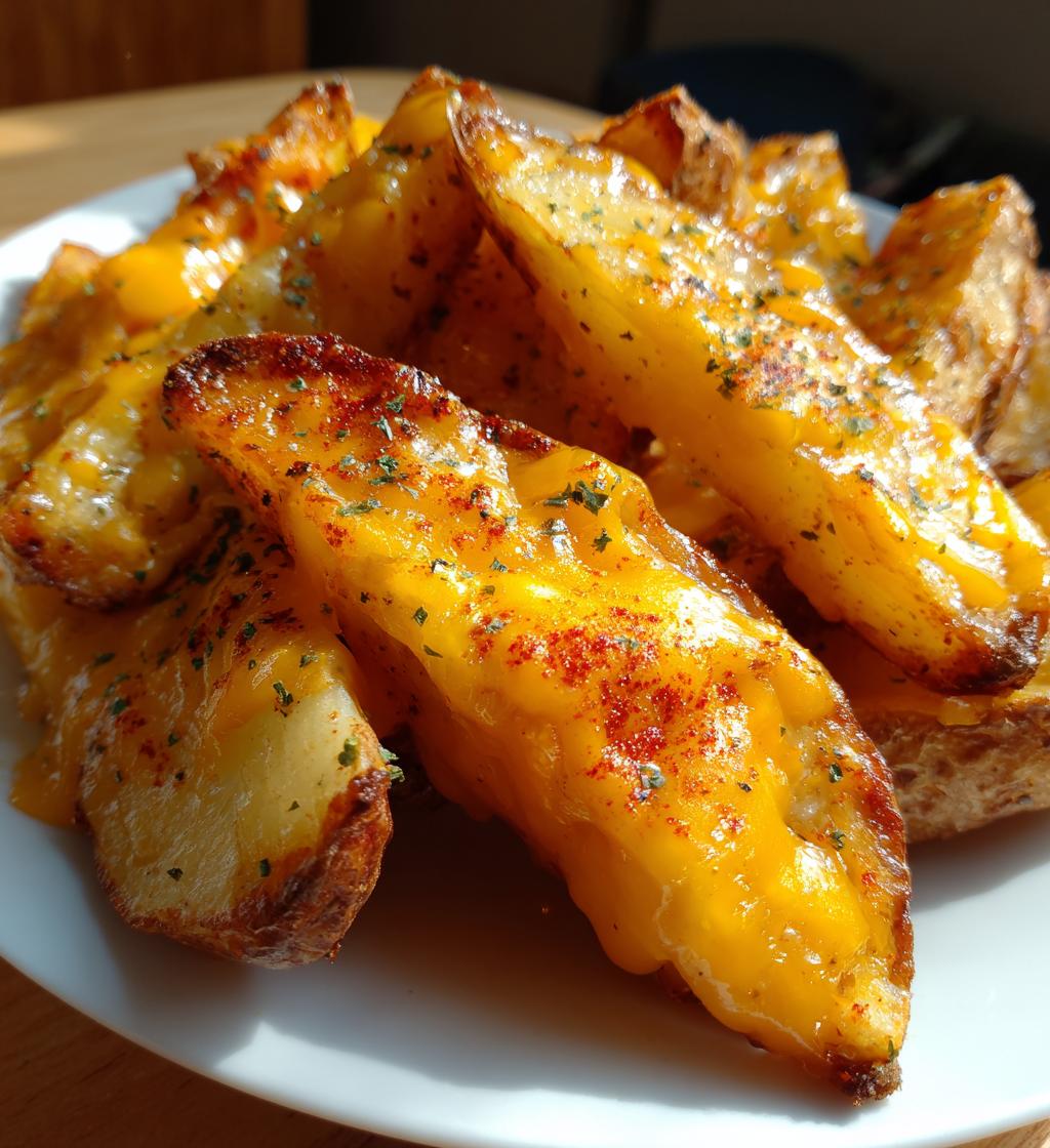 air fryer cheesy potato wedges