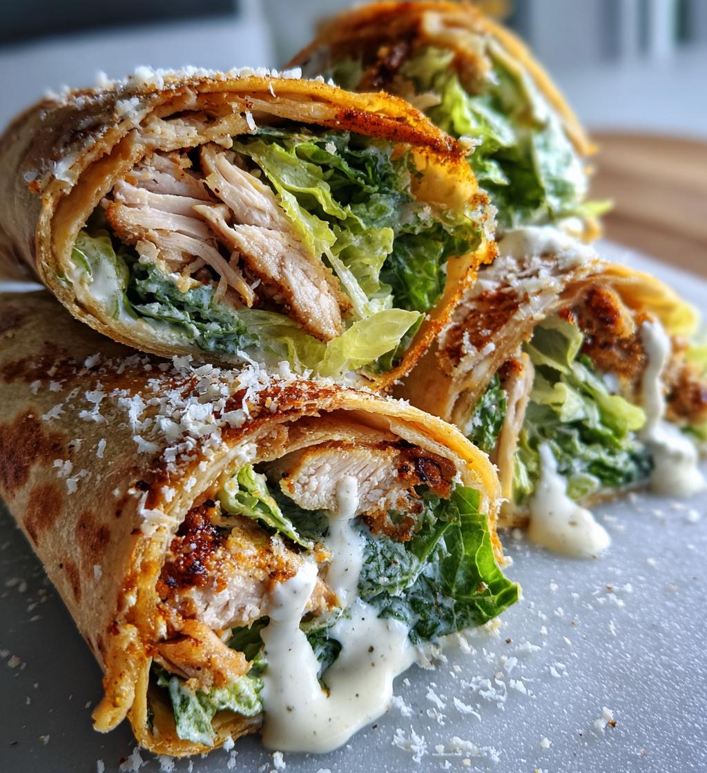 air fryer crispy chicken caesar wraps - detail 1