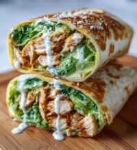 air fryer crispy chicken caesar wraps