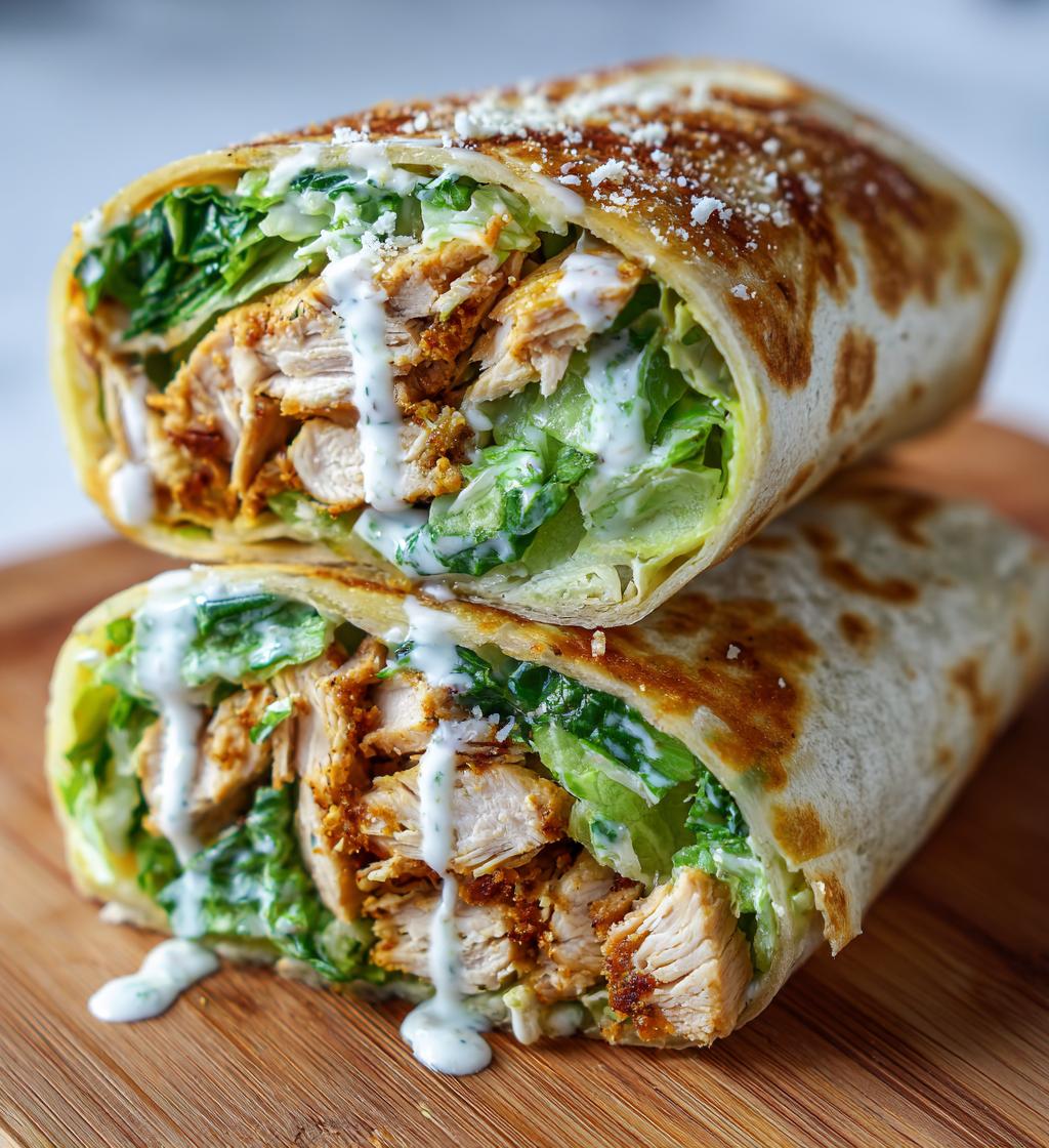 air fryer crispy chicken caesar wraps