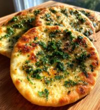 air fryer garlic flatbread