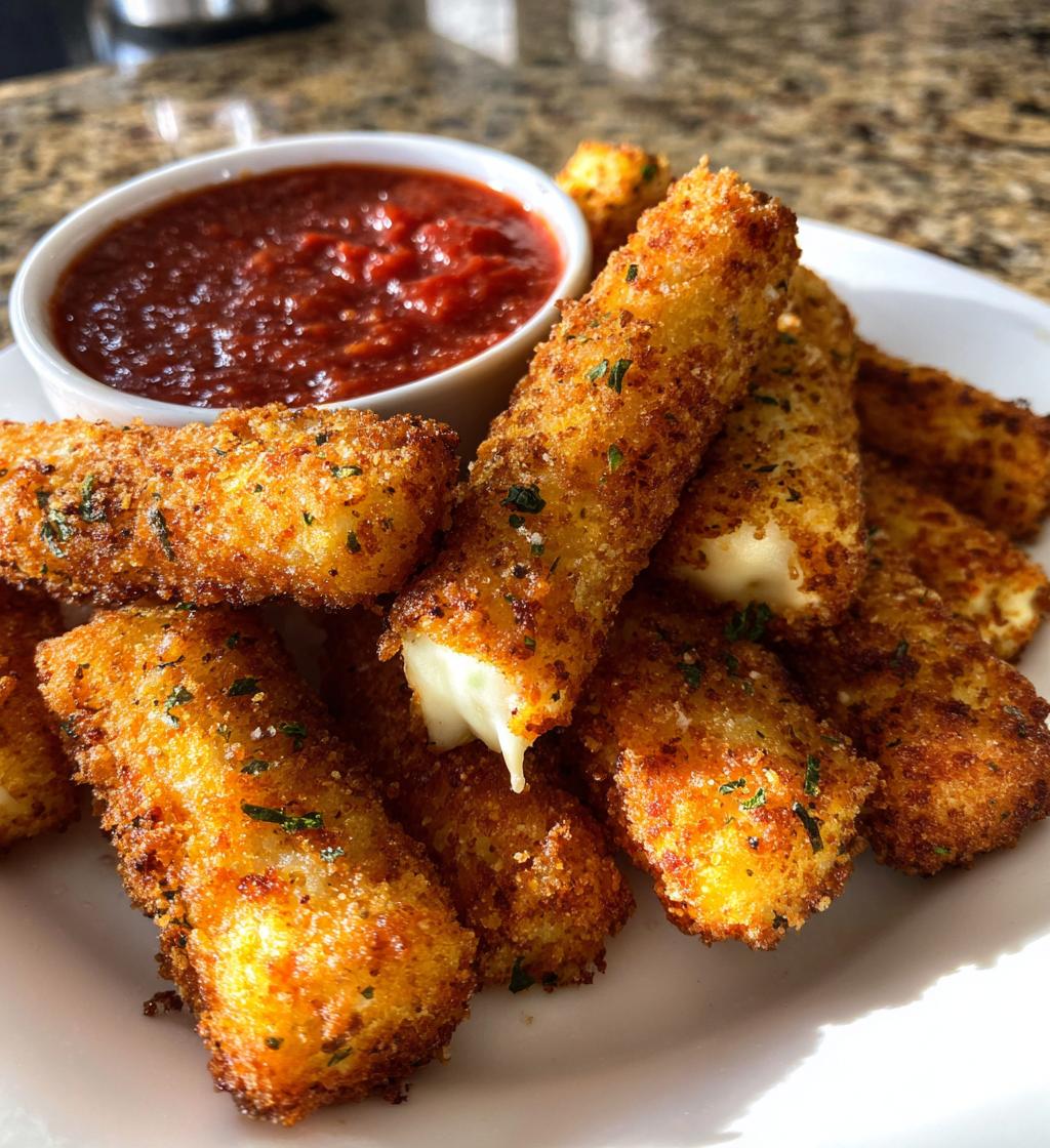 air fryer mozzarella sticks - detail 1
