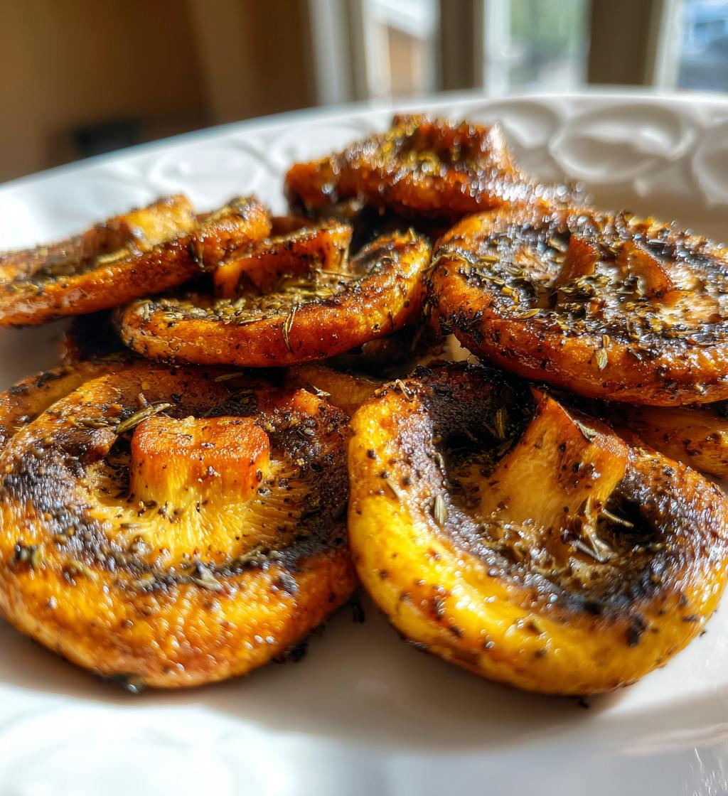 air fryer mushrooms - detail 1