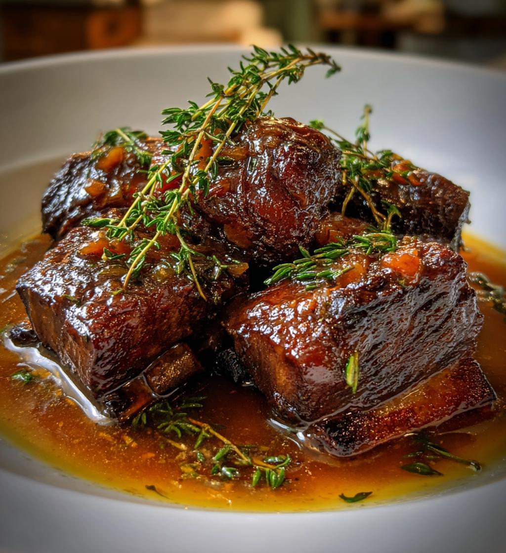 apple cider braised short ribs - detail 1
