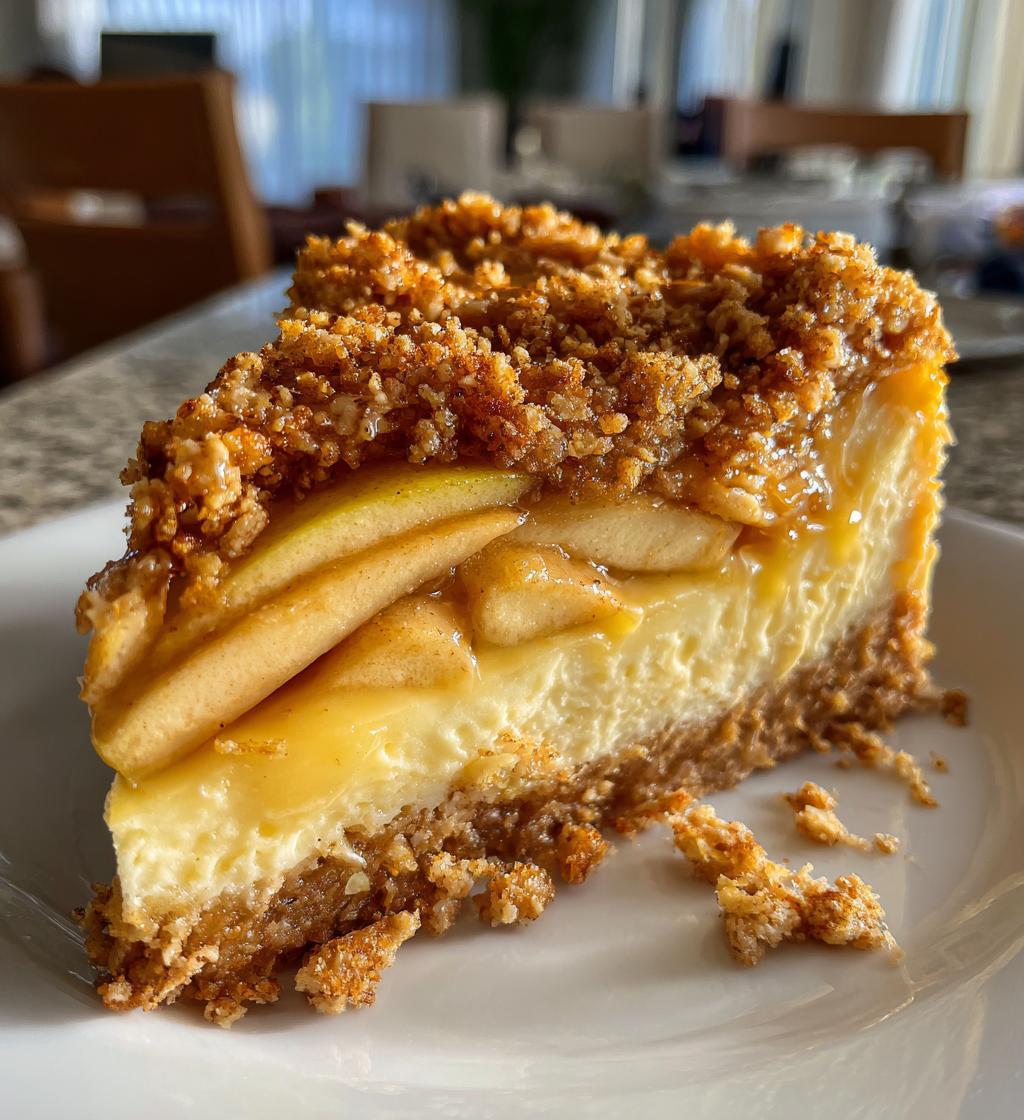 apple crisp cheesecake delight