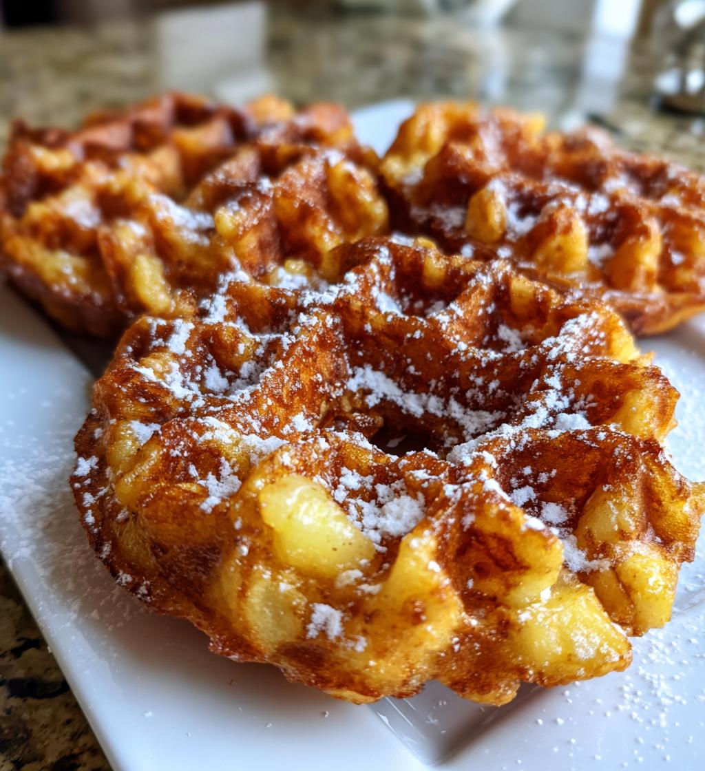apple fritter waffle donuts - detail 1