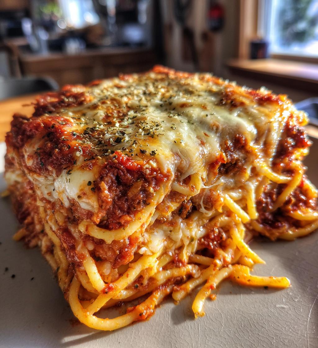 authentic italian style spaghetti bake - detail 1