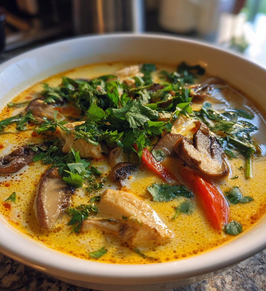 authentic tom kha gai soup - detail 1