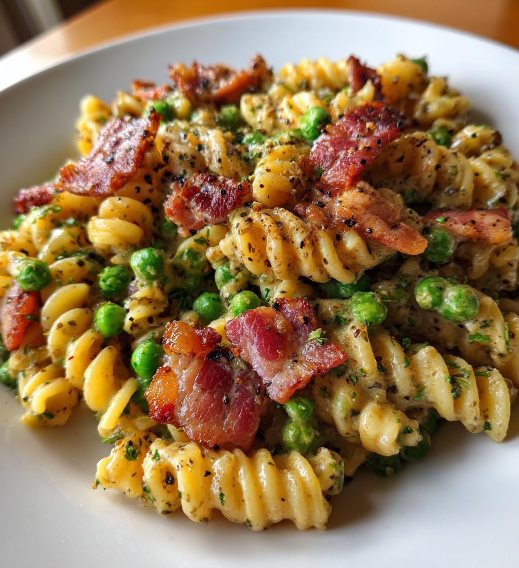 bacon and pea pasta