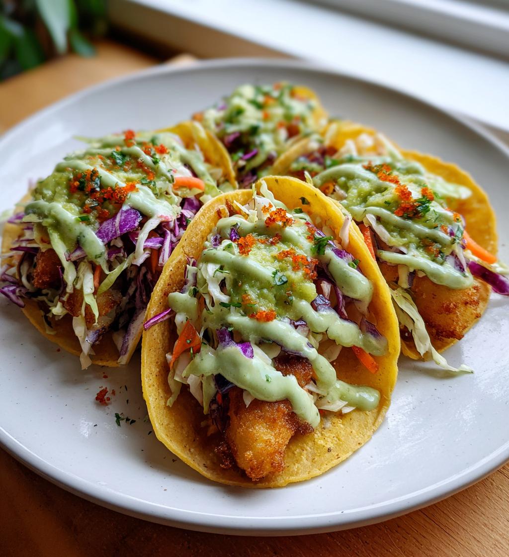 baja fish tacos with avocado crema - detail 1