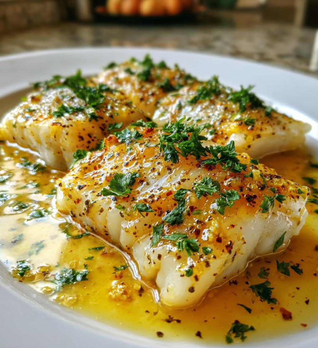 baked lemon butter cod - detail 1