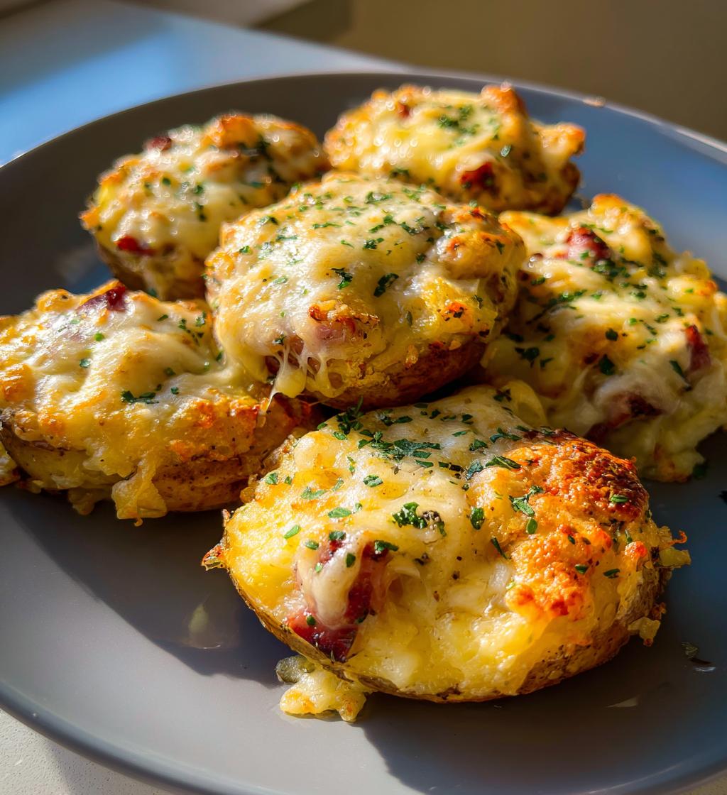 baked potato slices with cheese - detail 1