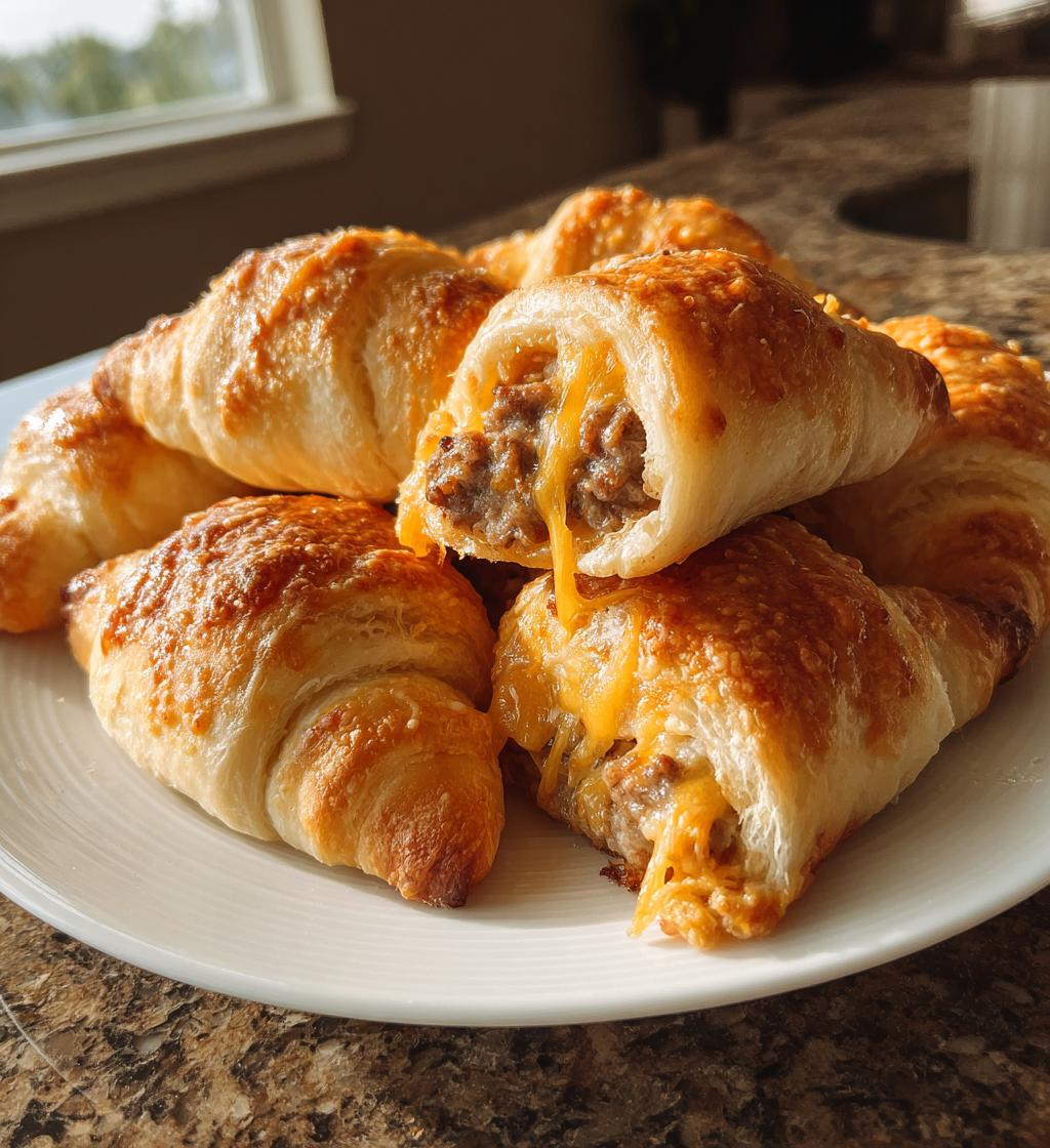 baked sausage cream cheese crescents - detail 1