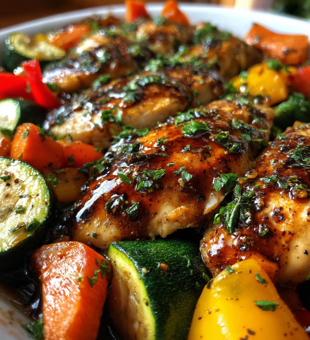 balsamic glazed chicken and veggies - detail 1