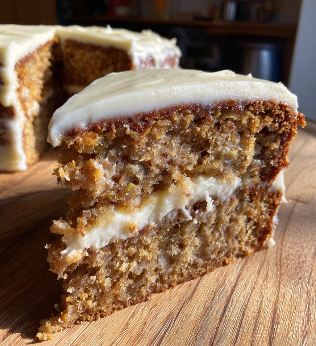 banana bread cake with cream cheese frosting - detail 1