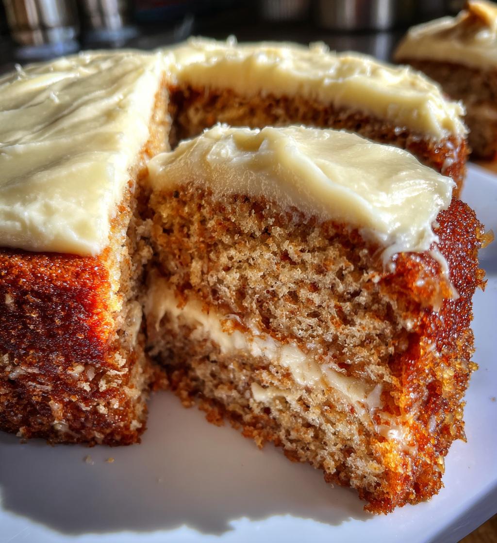 banana bread cake with cream cheese frosting