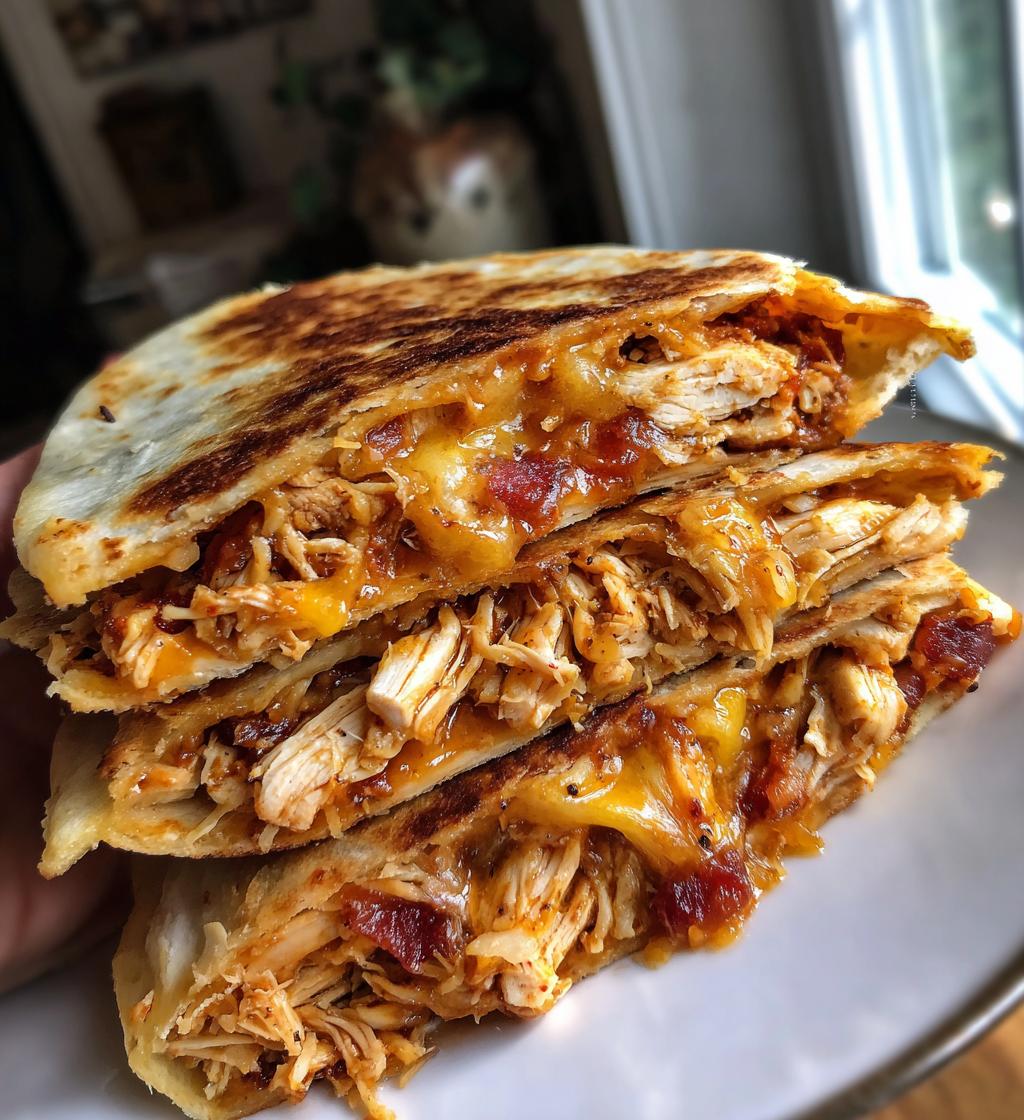 bbq bacon chicken quesadillas - detail 1