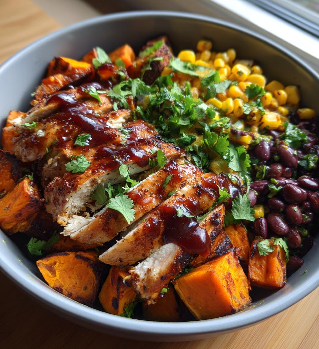 bbq chicken sweet potato bowl - detail 1
