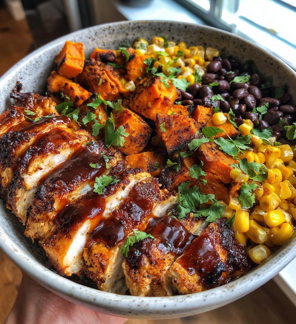 bbq chicken sweet potato bowl