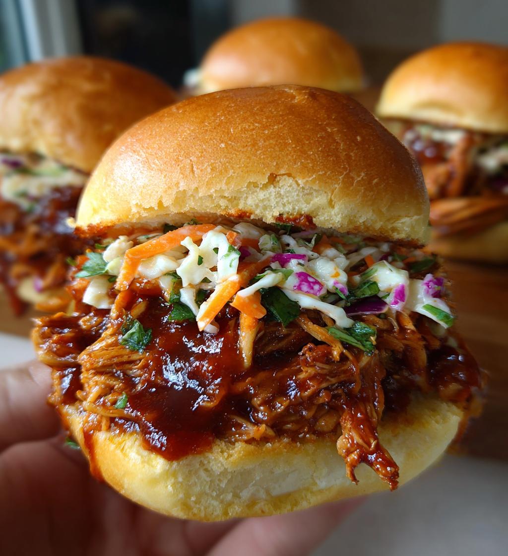 bbq pulled chicken sliders - detail 1