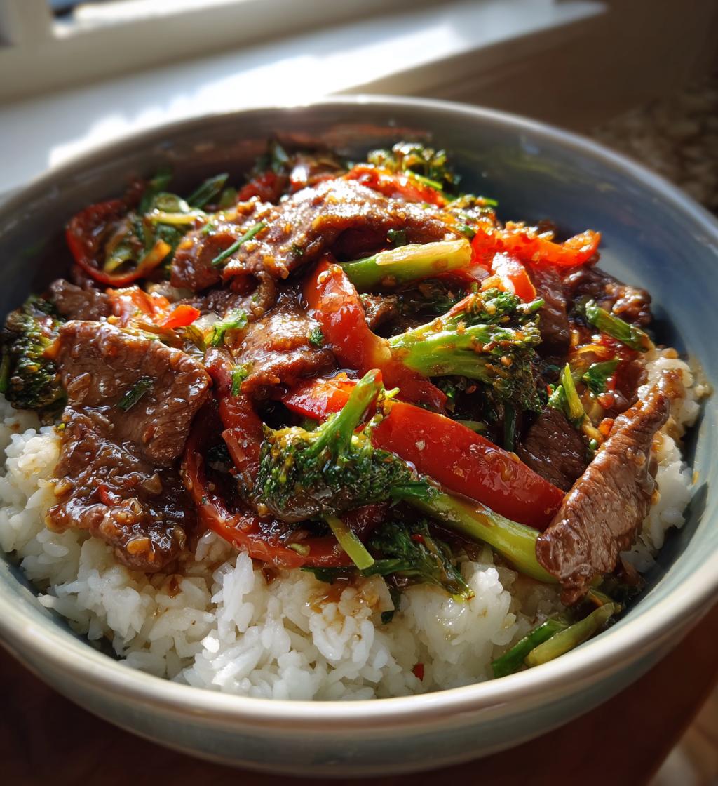 beef stir fry with rice