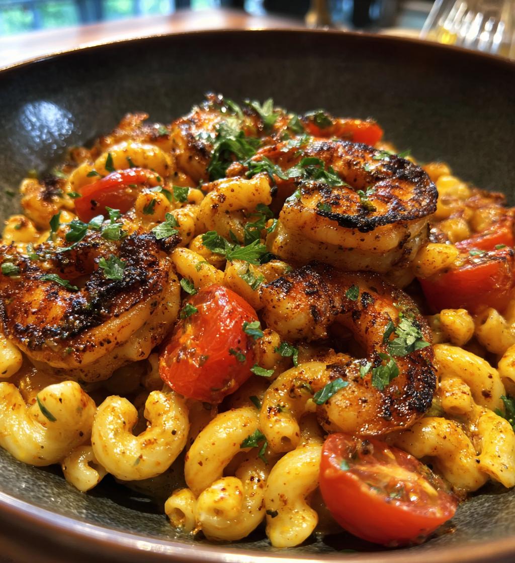 blackened shrimp cavatappi - detail 1
