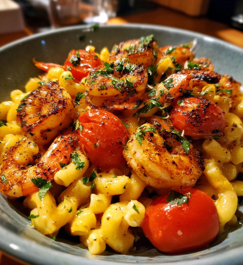 blackened shrimp cavatappi
