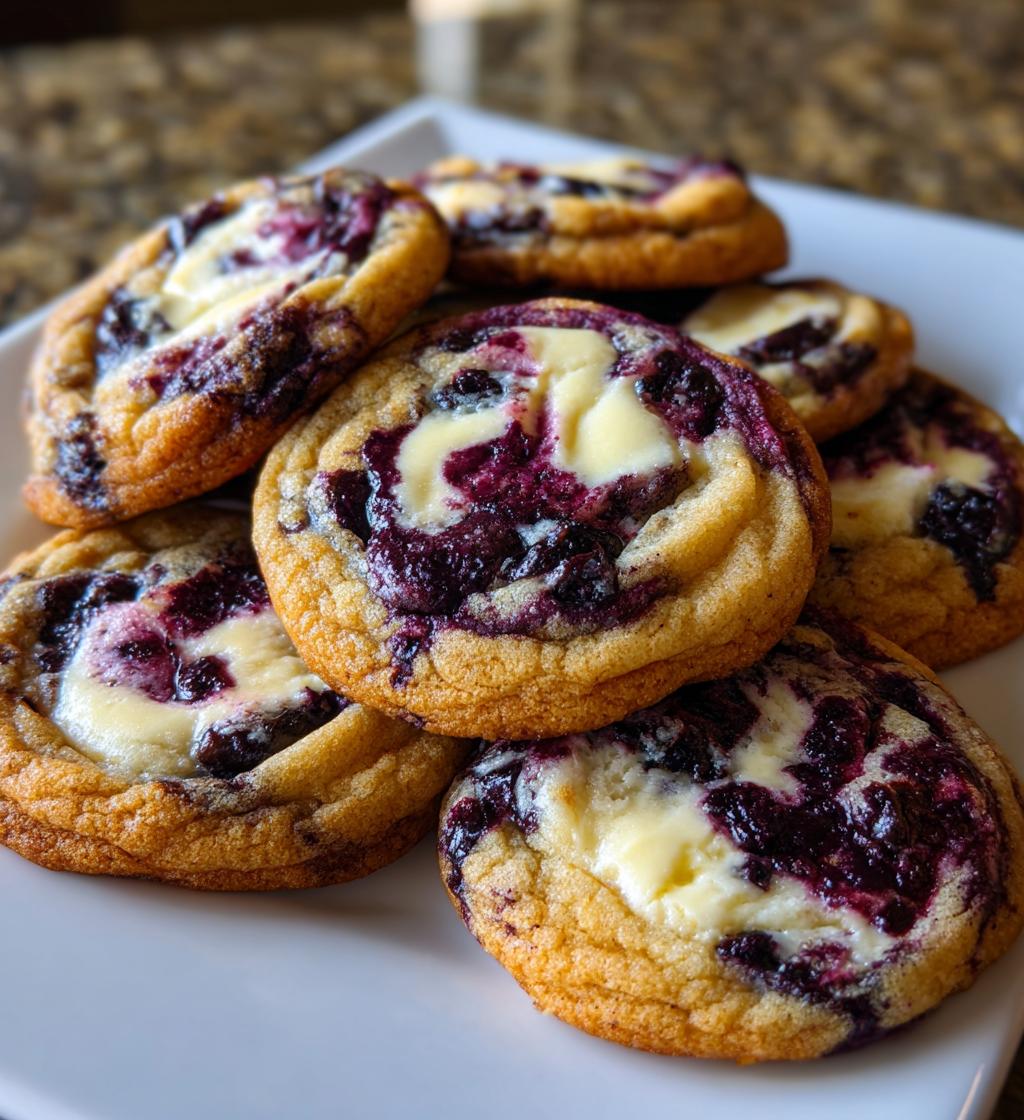 blueberry cheesecake swirl cookies