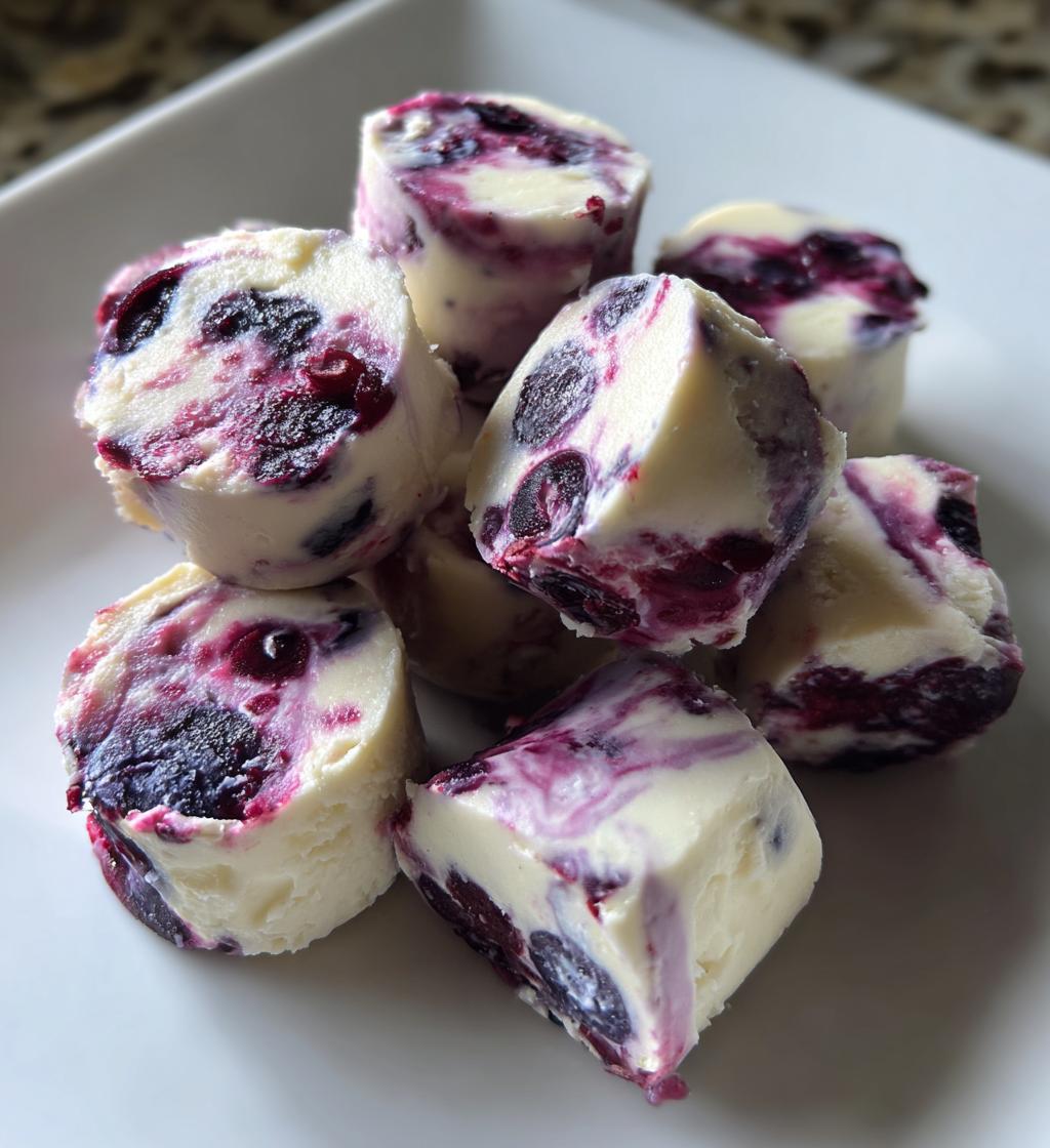 blueberry swirl yogurt bites
